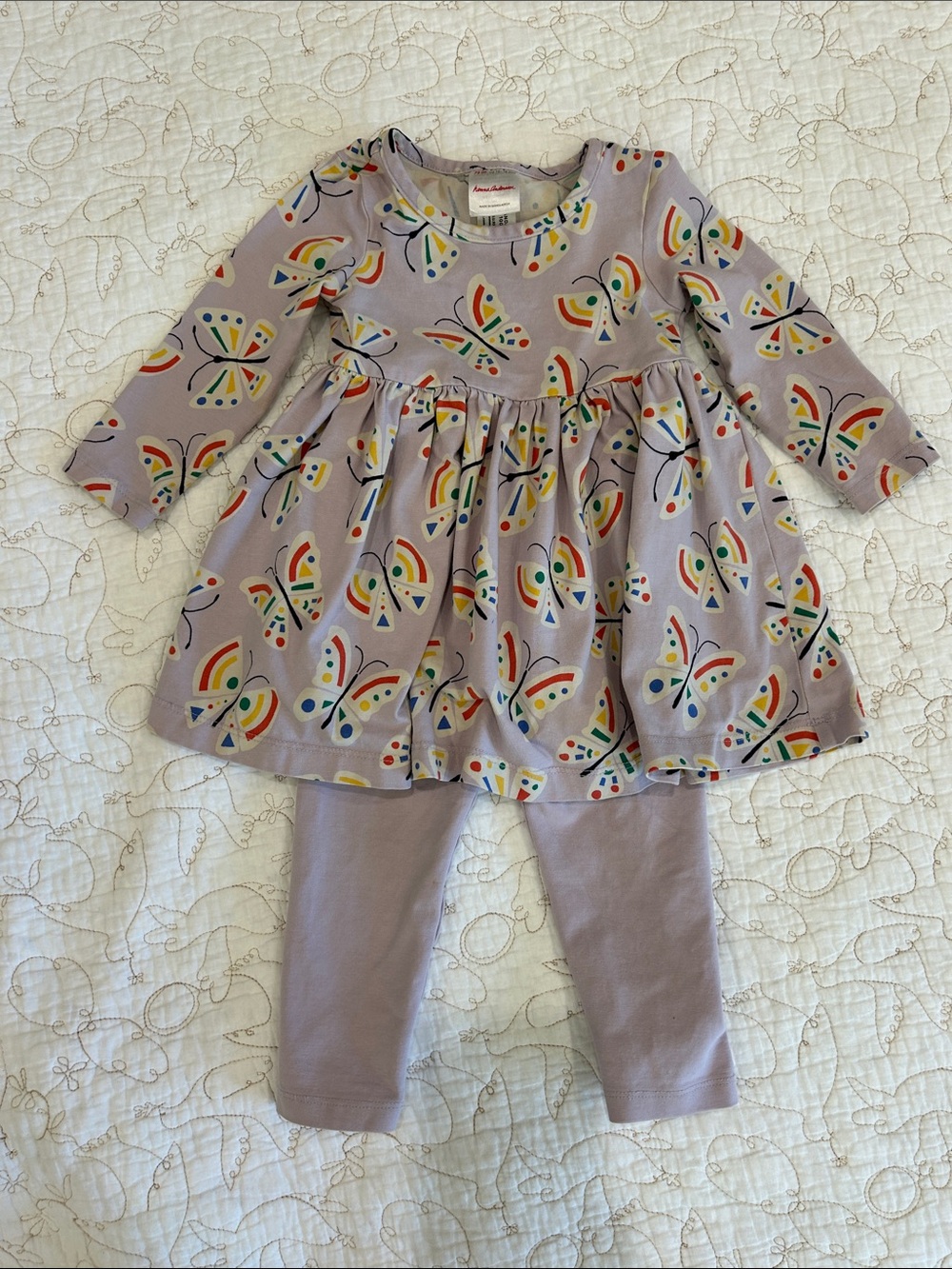 Hanna Andersson Lavender Butterfly Tunic & Leggings Set